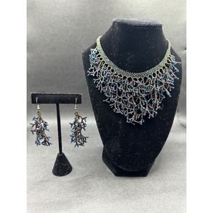 Handmade Beaded Design Necklace and Earrings Set